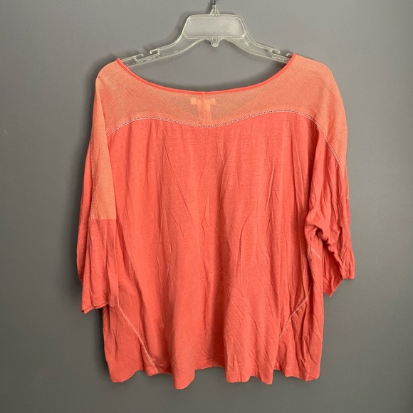 Sundance Mesh Yolk Scoop Neck Top Size Small - Picture 2 of 3